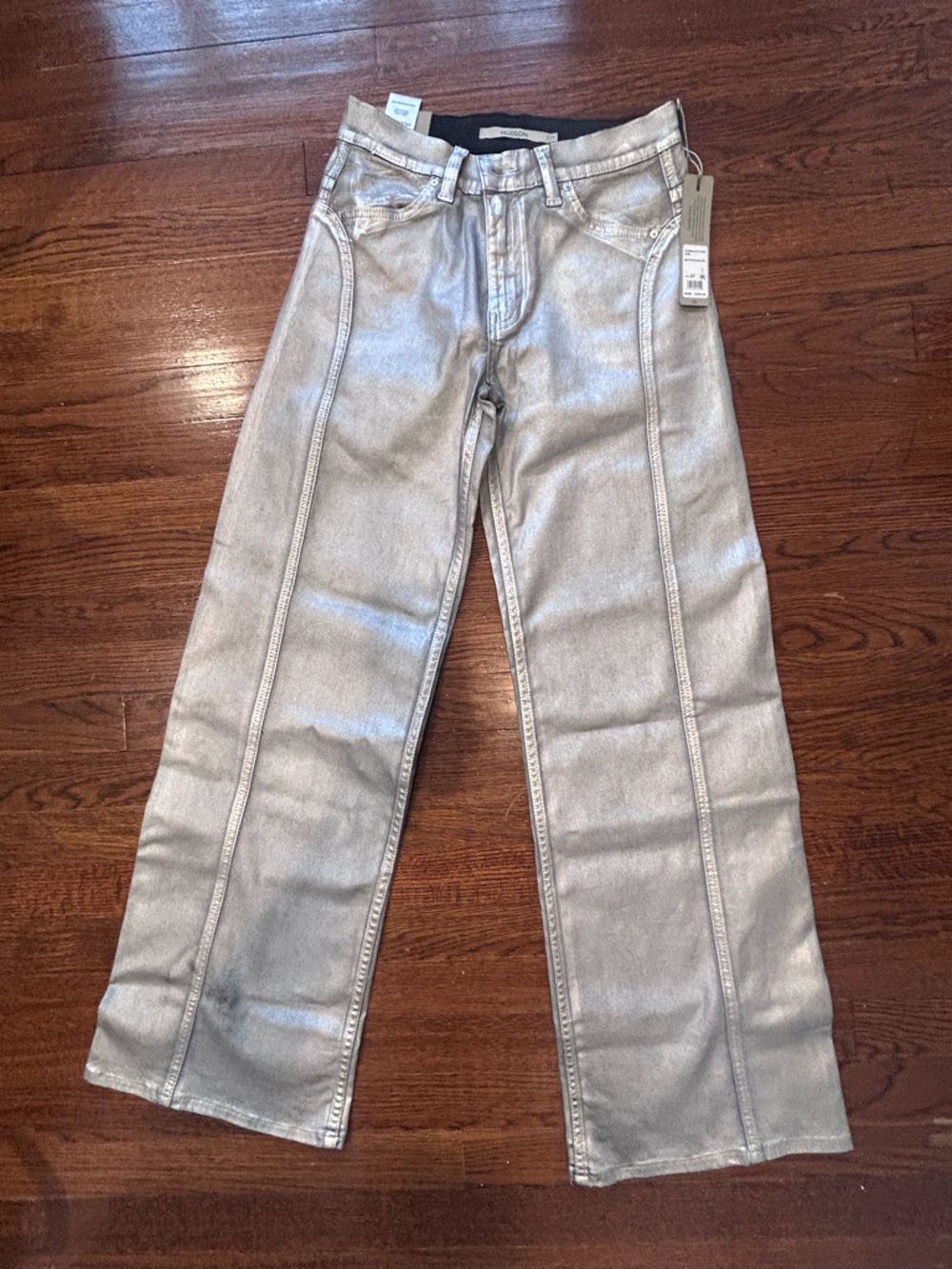 NWT Size 27 Hudson Jeans Lexi seamed wide leg jeans